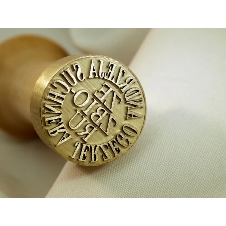 Messingstempel zum Abdrücken mit Tinte - Durchmesser 22mm, Gravurtiefe etwa 0,4mm