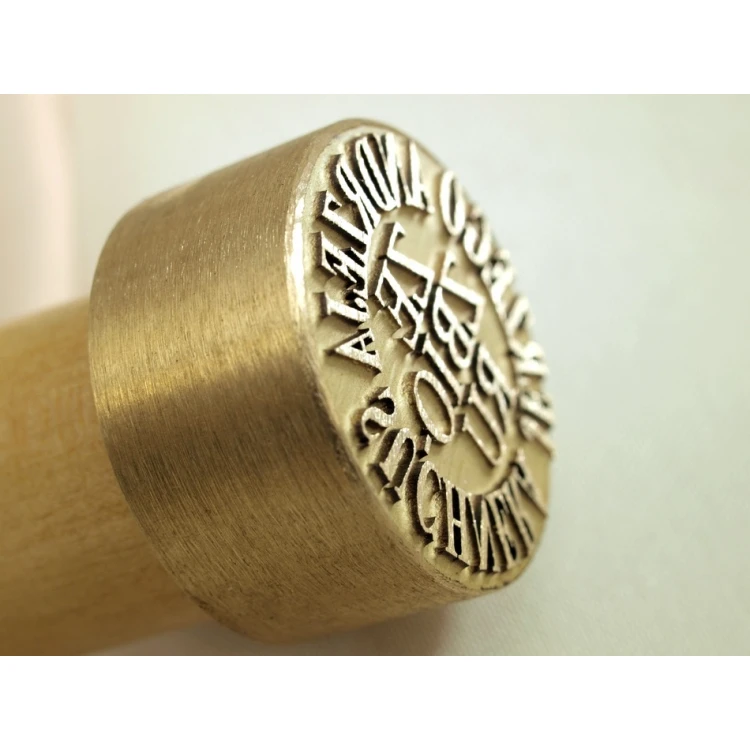 Messingstempel zum Abdrücken mit Tinte - Durchmesser 22mm, Gravurtiefe etwa 0,4mm