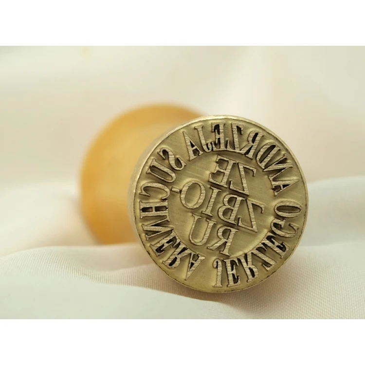 Messingstempel zum Abdrücken mit Tinte - Durchmesser 22mm, Gravurtiefe etwa 0,4mm