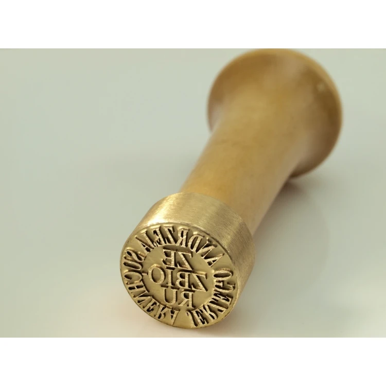Messingstempel zum Abdrücken mit Tinte - Durchmesser 22mm, Gravurtiefe etwa 0,4mm