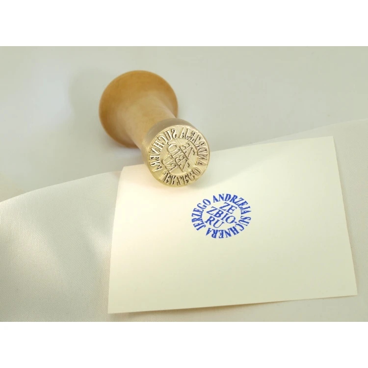 Messingstempel zum Abdrücken mit Tinte - Durchmesser 22mm, Gravurtiefe etwa 0,4mm