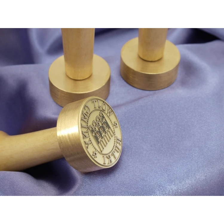 Messingstempel 38mm Gravurtiefe etwa 0,7mm