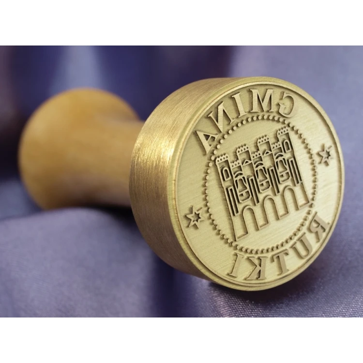 Messingstempel 38mm Gravurtiefe etwa 0,7mm