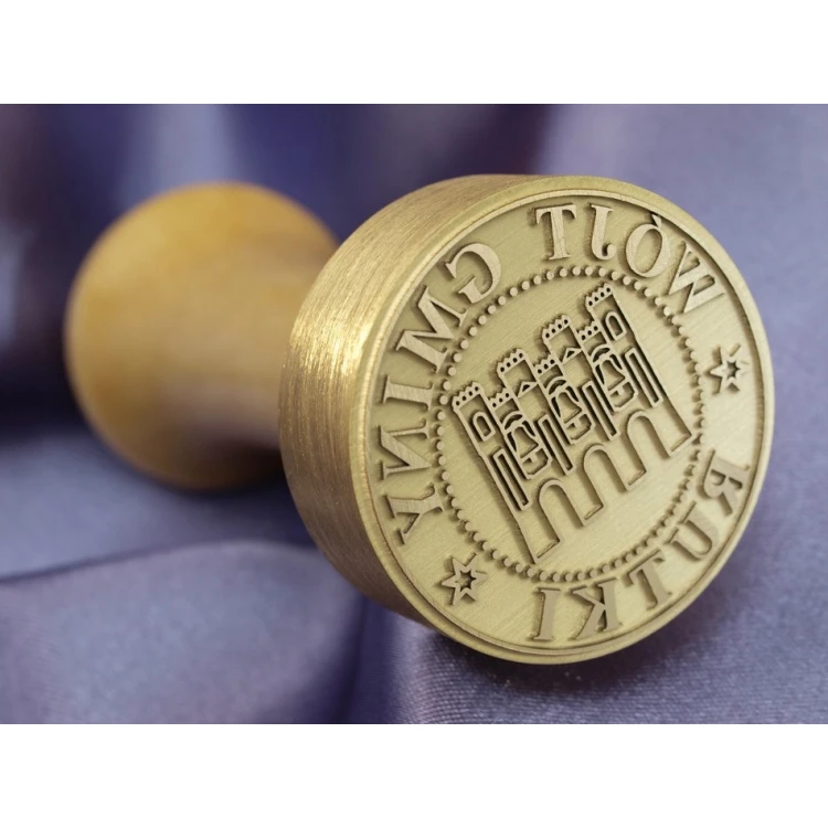 Messingstempel 38mm Gravurtiefe etwa 0,7mm