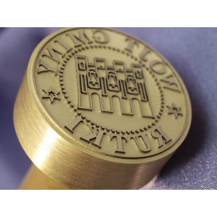 Messingstempel 38mm Gravurtiefe etwa 0,7mm