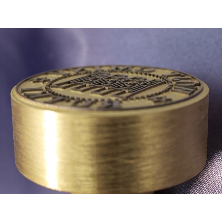 Messingstempel 38mm Gravurtiefe etwa 0,7mm