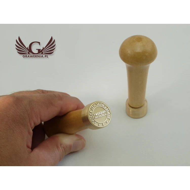 Messingstempel zum Abdrücken mit Tinte - Durchmesser 22mm, Gravurtiefe etwa 0,4mm