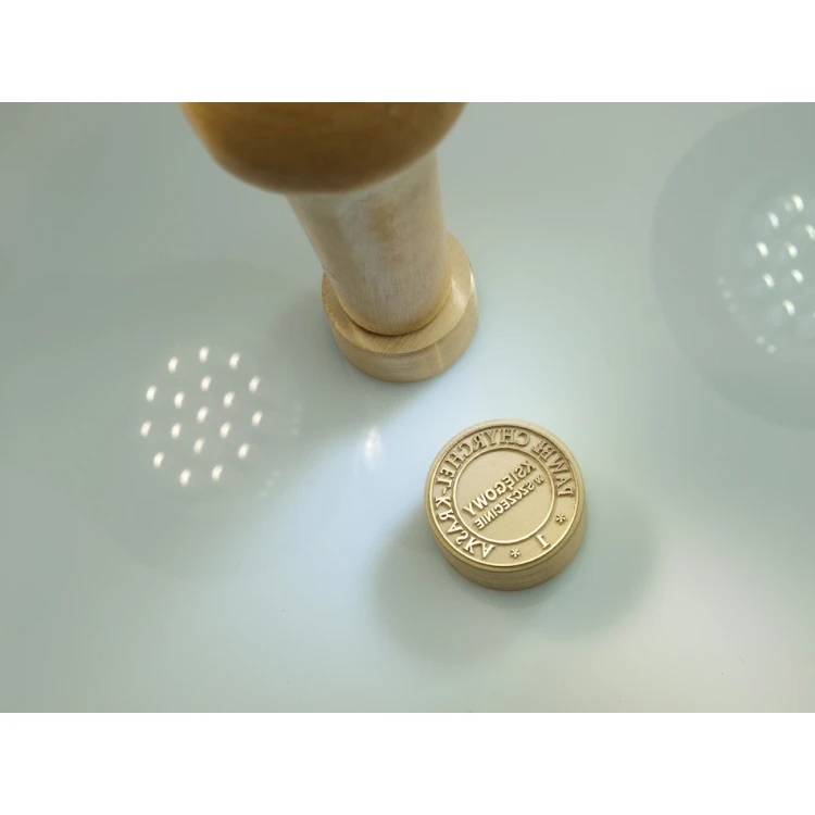 Messingstempel zum Abdrücken mit Tinte - Durchmesser 22mm, Gravurtiefe etwa 0,4mm