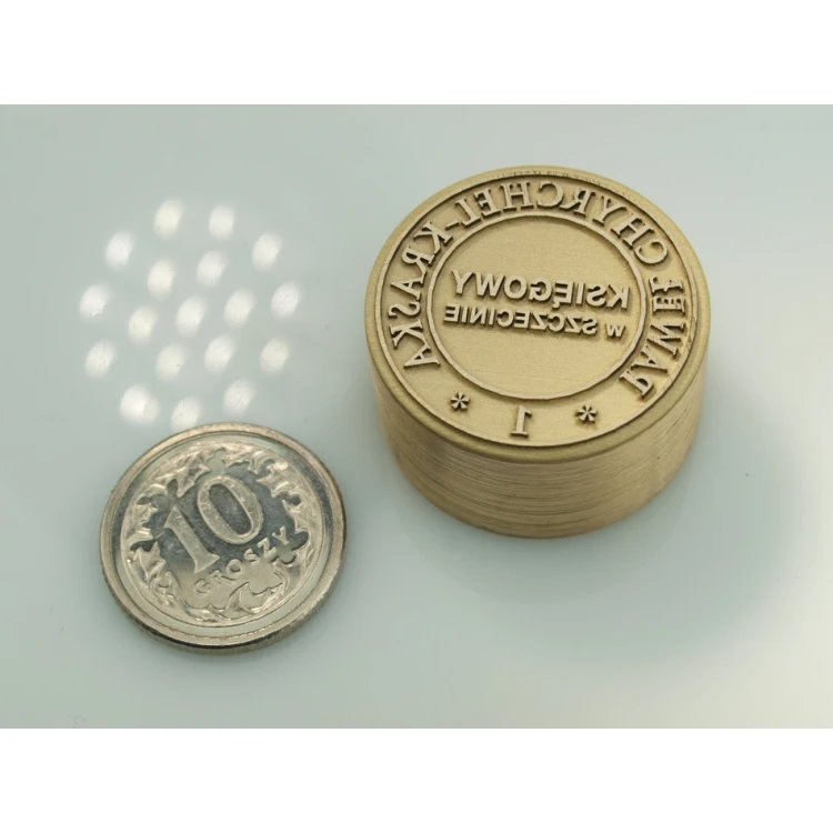 Messingstempel zum Abdrücken mit Tinte - Durchmesser 22mm, Gravurtiefe etwa 0,4mm