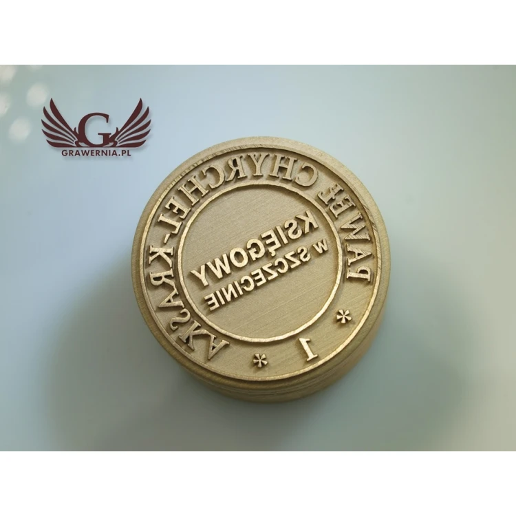 Messingstempel zum Abdrücken mit Tinte - Durchmesser 22mm, Gravurtiefe etwa 0,4mm