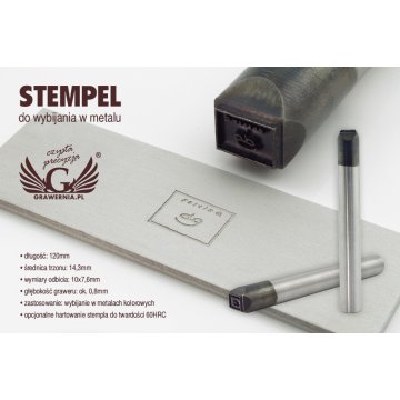 Stahlstempel zum Prägen in Metall - Abdruckgröße 10x7,6mm - LASER