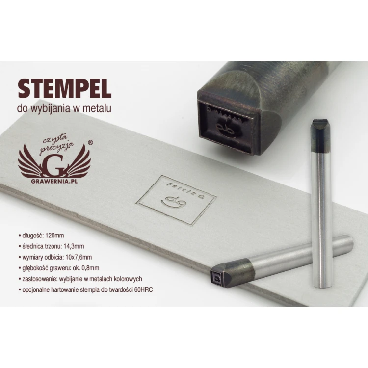 Stahlstempel zum Prägen in Metall - Abdruckgröße 10x7,6mm - LASER