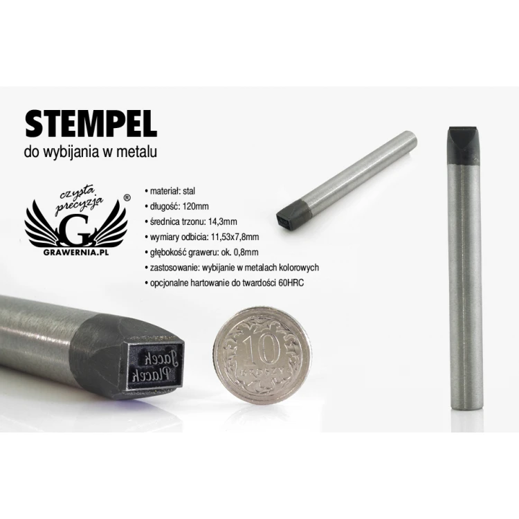 Stahlstempel zum Prägen in Metall - Abdruckgröße 11,53x7,8mm - LASER