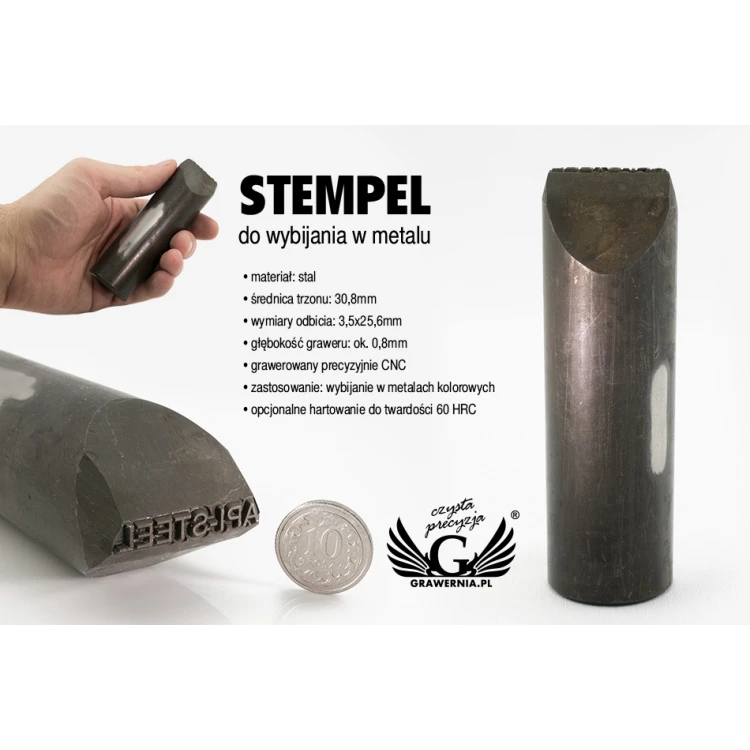 Stahlstempel zum Prägen in Metall - Abdruckmaße 3,5x25,6mm - CNC066
