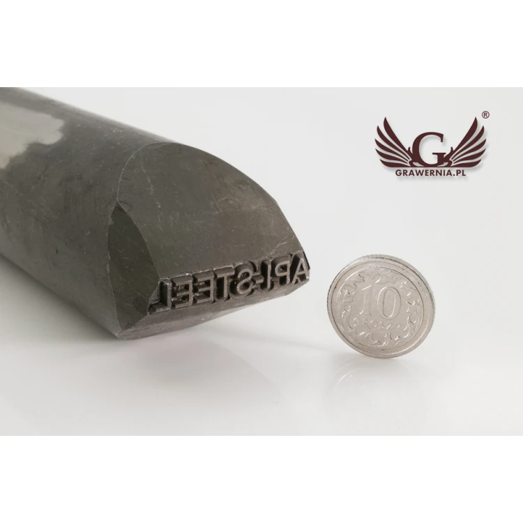 Stahlstempel zum Prägen in Metall - Abdruckmaße 3,5x25,6mm - CNC066