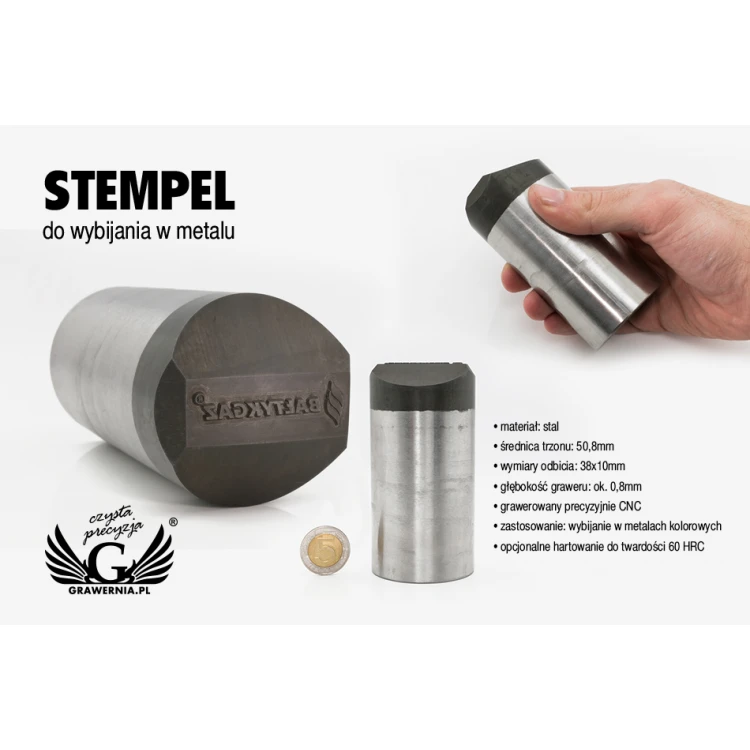 Stahlstempel zum Prägen in Metall - Abdruckmaße 38x10mm - CNC069