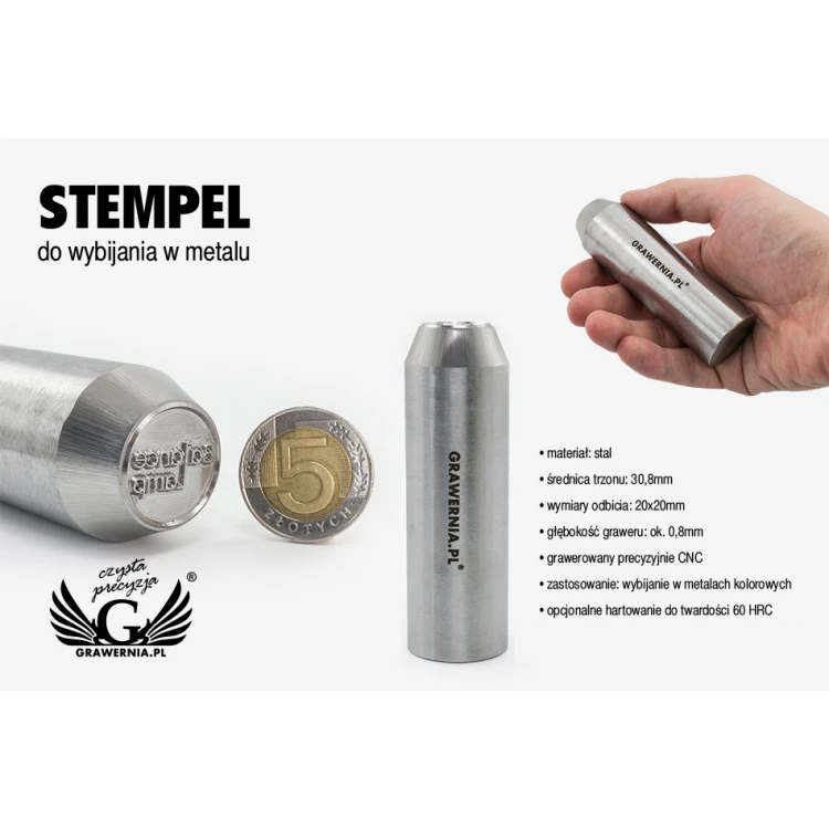 Stahlstempel zum Prägen in Metall - Abdruckmaße 20x20mm - CNC072