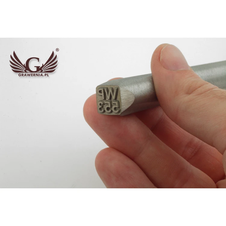 Stahlstempel zum Prägen in Metall - Abdruckgröße: 9,4x9mm - CNC