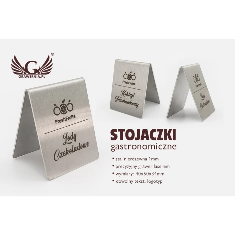 Gastronomische Stahlständer mit individueller Gravur - ST001