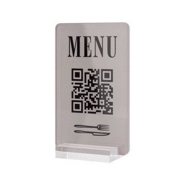 Menüständer mit QR-Code - transparentes Acryl mit UV-Druck - Abmessungen 55x95mm - ST063