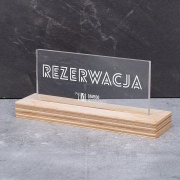 Reservierungsständer - Acryl auf Holzsockel - ST045