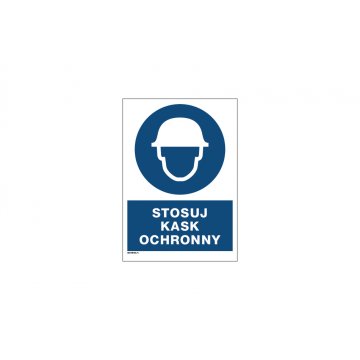 Tragen Sie einen Schutzhelm - Größe 297x210mm (A4) - PVC - farbiger UV-Druck - BHP078
