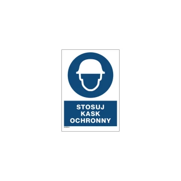 Tragen Sie einen Schutzhelm - Größe 297x210mm (A4) - PVC - farbiger UV-Druck - BHP078