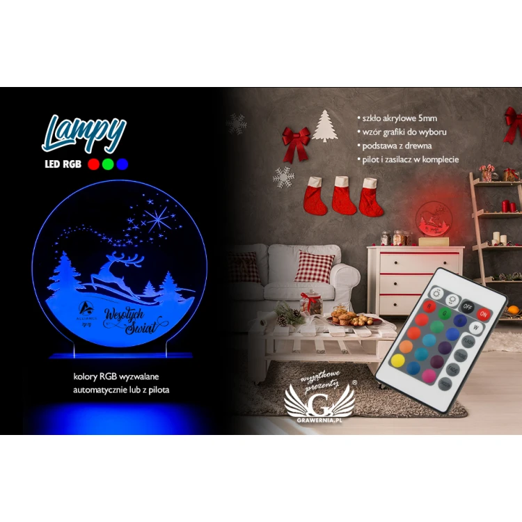 Weihnachts-LED-Lampe RGB mit Fernbedienung - L3D002