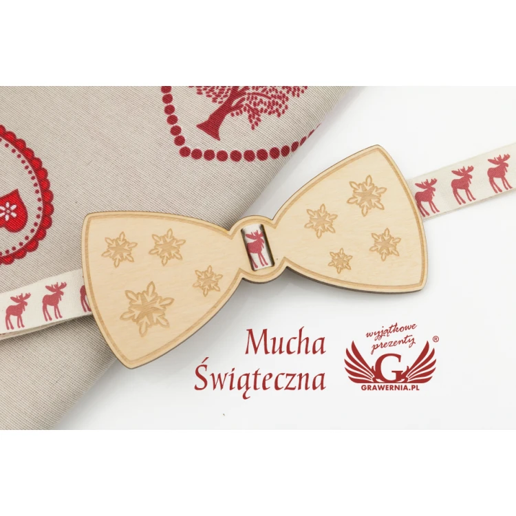 Weihnachtsfliege mit Lasergravur - Sterne - MDR035