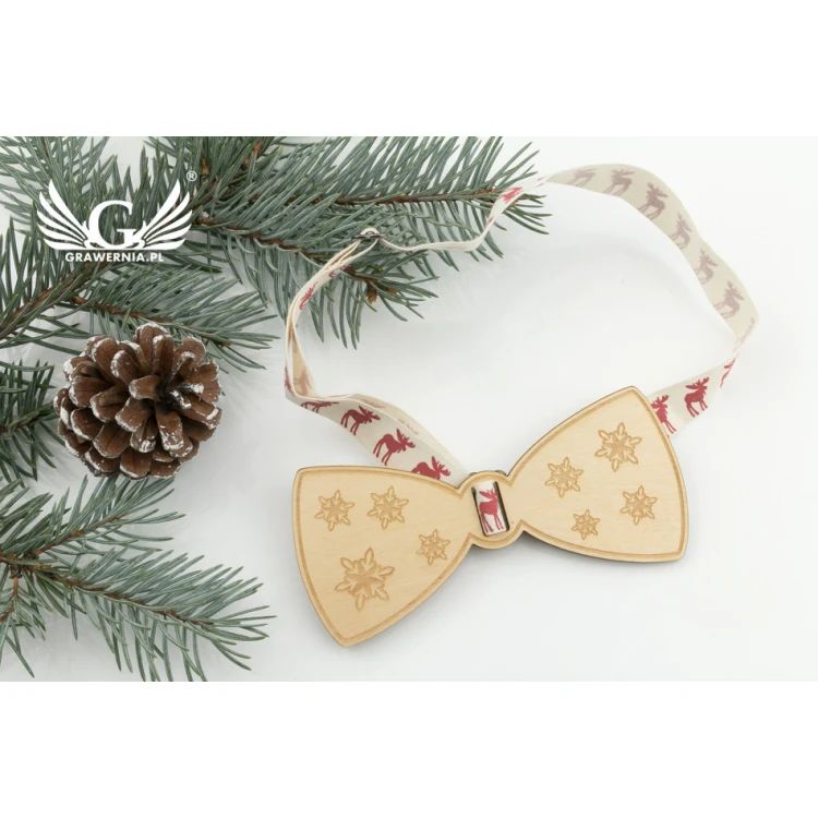 Weihnachtsfliege mit Lasergravur - Sterne - MDR035