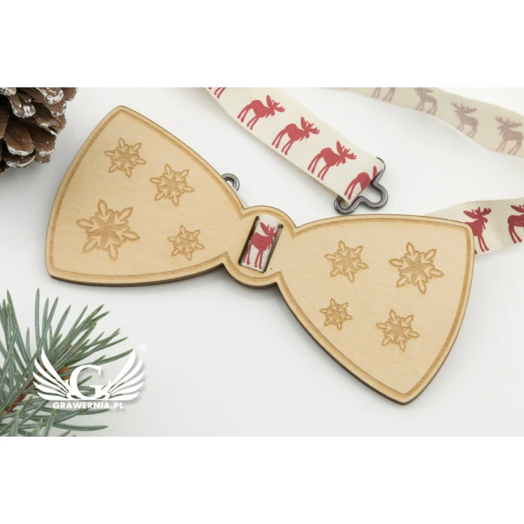 Weihnachtsfliege mit Lasergravur - Sterne - MDR035