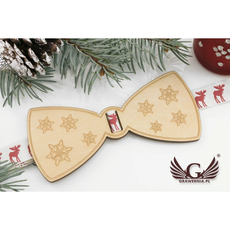 Weihnachtsfliege mit Lasergravur - Sterne - MDR035