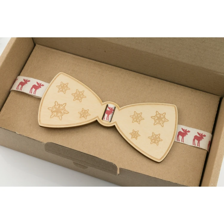 Weihnachtsfliege mit Lasergravur - Sterne - MDR035
