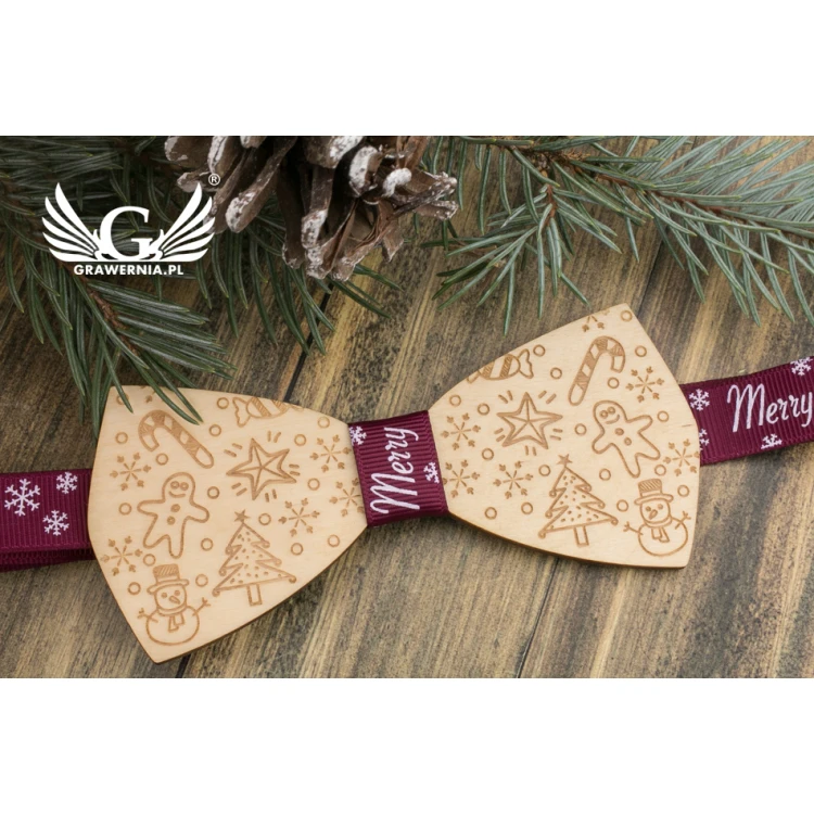 Weihnachtsfliege mit Lasergravur - Winter - MDR039