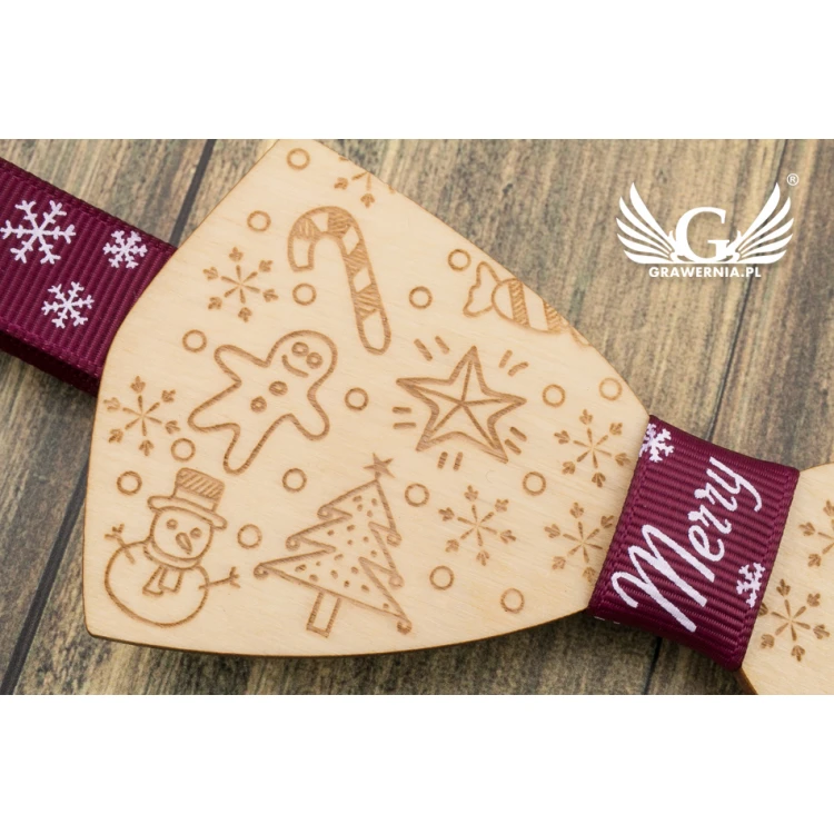 Weihnachtsfliege mit Lasergravur - Winter - MDR039
