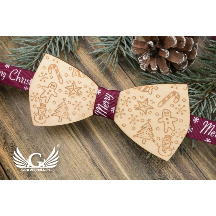 Weihnachtsfliege mit Lasergravur - Winter - MDR039