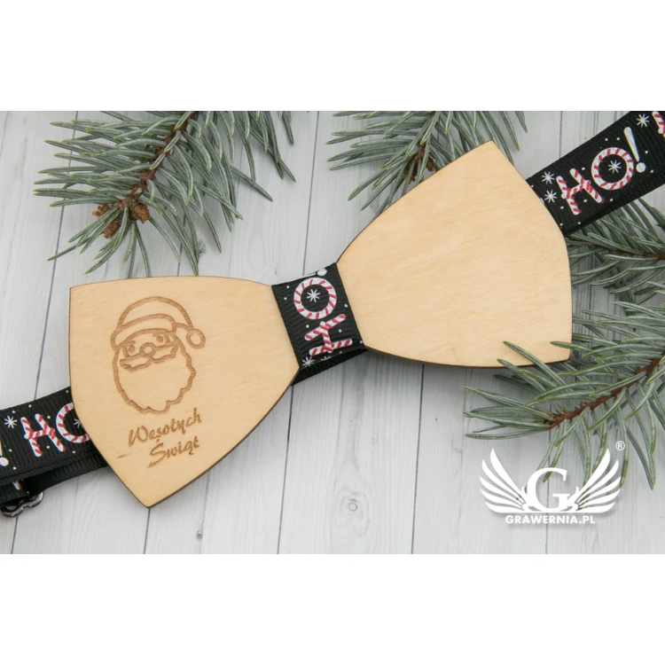 Weihnachtsfliege mit Lasergravur - Nikolaus - MDR041