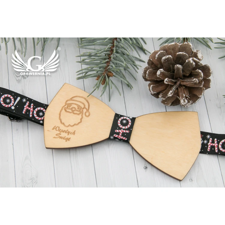 Weihnachtsfliege mit Lasergravur - Nikolaus - MDR041