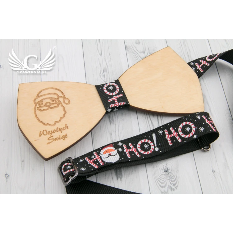 Weihnachtsfliege mit Lasergravur - Nikolaus - MDR041
