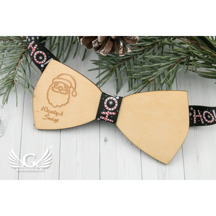 Weihnachtsfliege mit Lasergravur - Nikolaus - MDR041