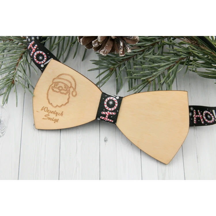 Weihnachtsfliege mit Lasergravur - Nikolaus - MDR041