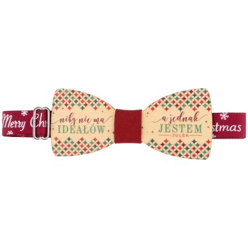 Weihnachtsfliege mit UV-Digitaldruck und dekorativem Band - Du bist ideal - Größe 105x45mm - MDR068