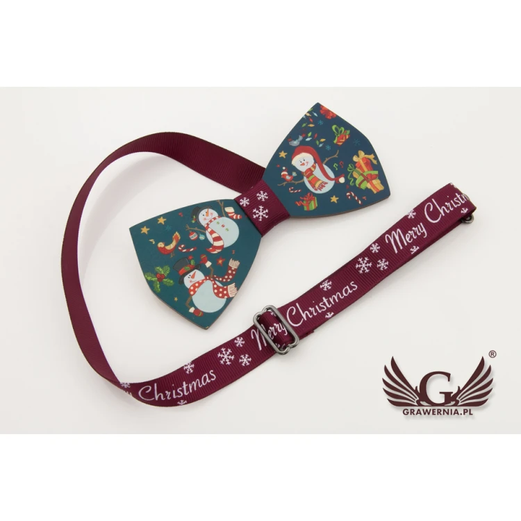 Weihnachtsfliege mit UV-Druck - Schneemänner - MDR033