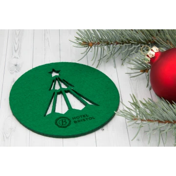 Weihnachtsfilz-Untersetzer 3mm - Set von 100 Stück - Lasergraviert - OZD008