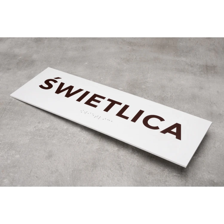 Gemeinschaftsraum - Tür- oder Wandtafel mit Braille-Schrift - Größe 310x100mm - PVC - UV-Druck - TAB286