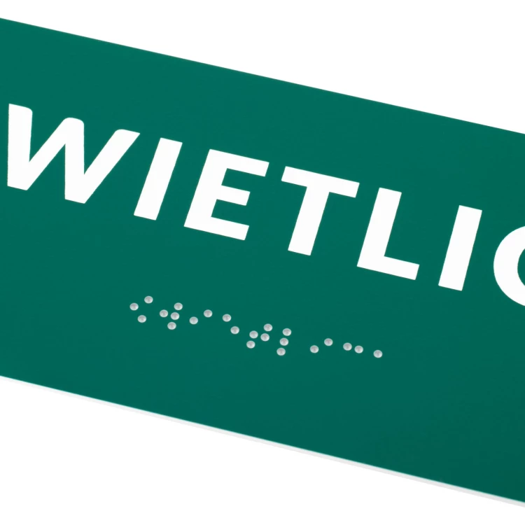 Beleuchtetes Schild für Tür oder Wand mit Brailleschrift - Größe 200x80mm - TAB564