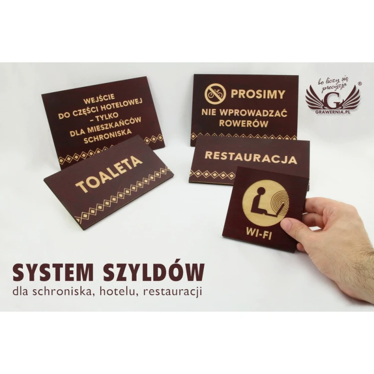 Schildsystem - grafische Gestaltung von Schildern und Plaketten für Unterkünfte, Hotels, Restaurants - SZ178