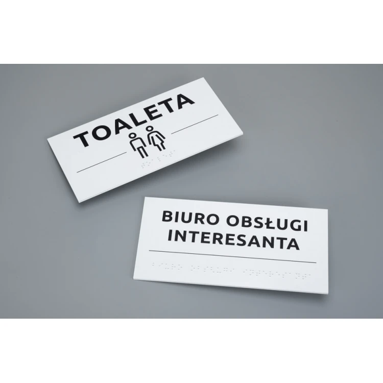 System von Braille-Tafeln für Gerichte - Abmessungen 200x100mm - Hartes PCW - TAB521
