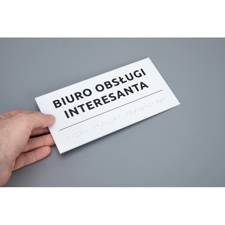 System von Braille-Tafeln für Gerichte - Abmessungen 200x100mm - Hartes PCW - TAB521