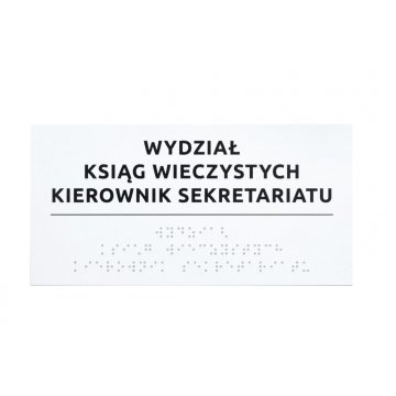 System von Braille-Tafeln für Gerichte - Abmessungen 200x100mm - Hartes PCW - TAB521